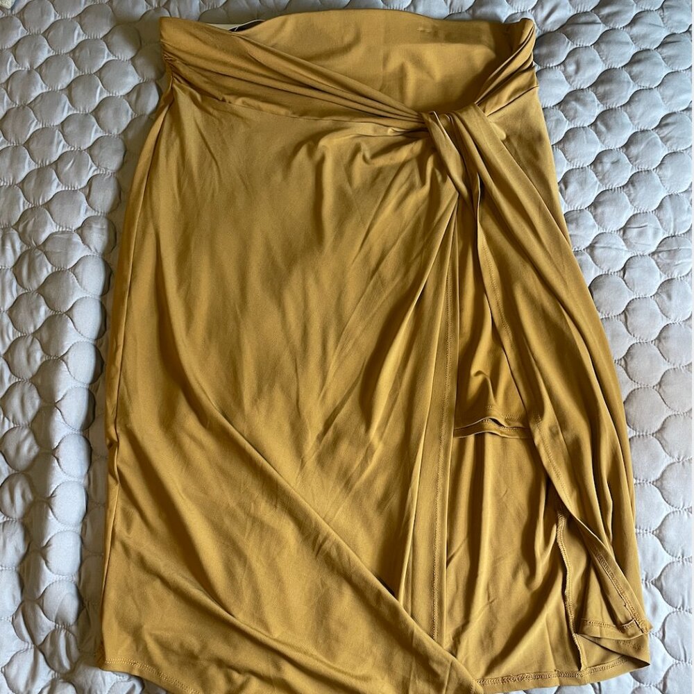 NEW Nine West Faux-Wrap Midi Skirt